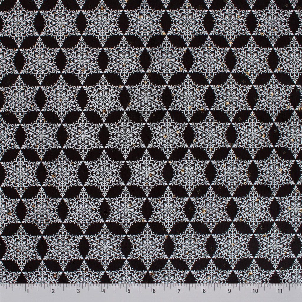 Snowflake Ditsy minky fabric, texture detail