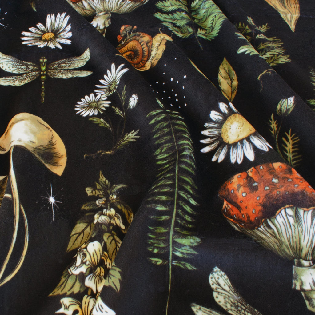 Woodland Mementos minky fabric, folded bolt