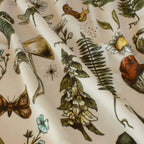Woodland Mementos minky fabric, forest treasure detail
