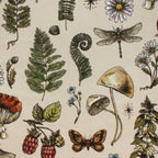 Woodland Mementos botanical minky fabric, swatch