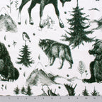 Rustic Mountain Toile minky fabric, toile linework detail