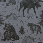 Rustic Mountain Toile minky fabric, texture close-up