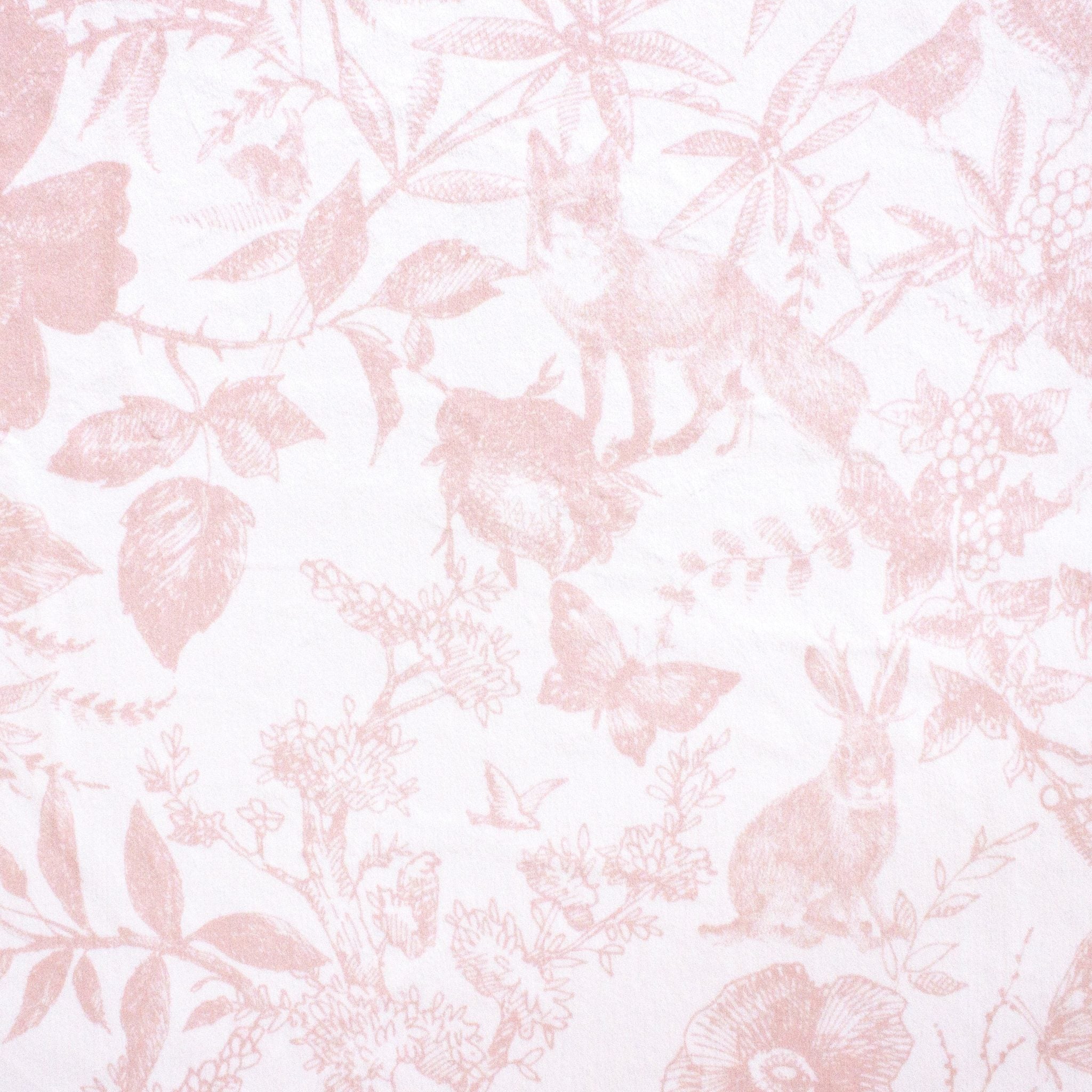 Rustic Woodland Toile minky fabric, pile texture close-up