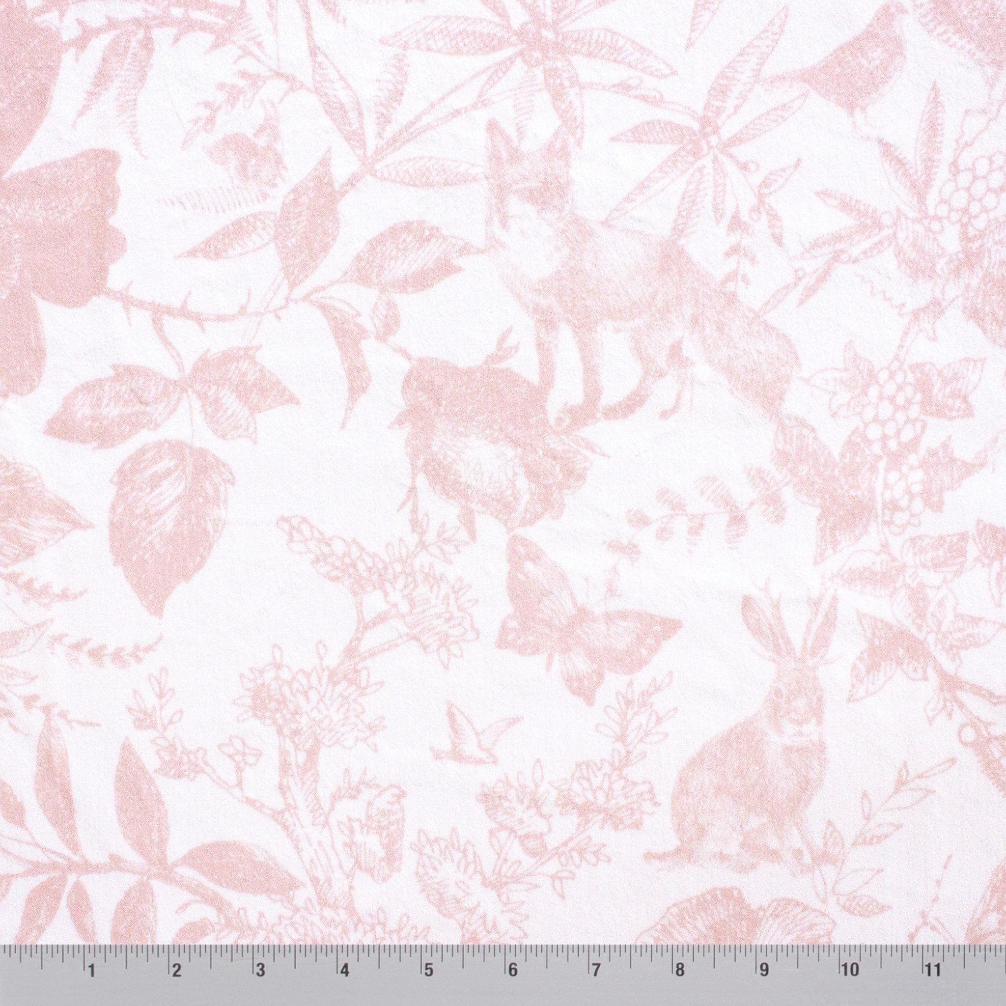 Rustic Woodland Toile minky fabric, colorway view