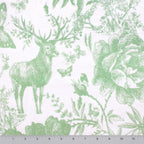 Rustic Woodland Toile minky fabric, close-up of toile print