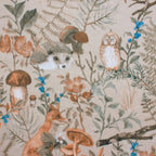 Rustic Woodland Foliage watercolor minky fabric, swatch