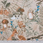 Rustic Woodland Foliage minky fabric, close-up of floral print