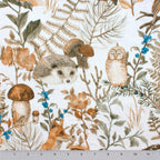 Rustic Woodland Foliage minky fabric, full print repeat