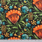 Scandinavian Linen Floral minky fabric, close-up of pile
