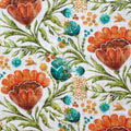 Scandinavian Linen Floral minky fabric, print repeat