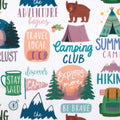 The Adventure Begins minky fabric, full swatch with critters and sayings