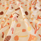 Mushroom Medley fungi print minky fabric, bolt