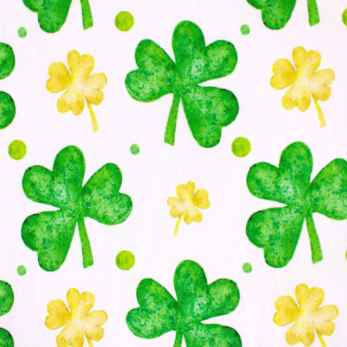 Clovers minky fabric, St. Patrick's Day print, swatch