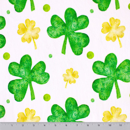 Clovers minky fabric, close-up
