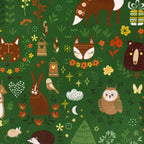 Folktale Friends minky fabric, texture detail