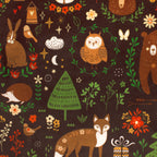 Folktale Friends minky fabric, bolt end