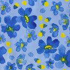 Watercolor Forget-Me-Nots minky fabric folded, detail