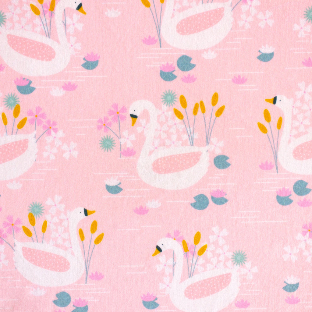You are the Swan for Me minky fabric, folded bolt