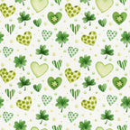 Shamrocks and Hearts St. Patrick's print minky fabric, folded bolt