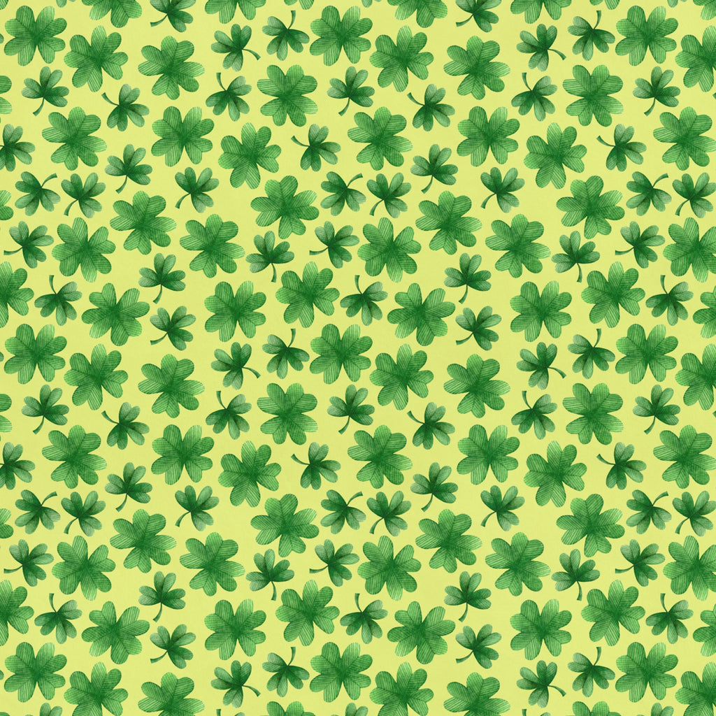 Shamrock Toss St. Patrick's print minky fabric, folded bolt