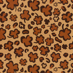 Shamrock leopard minky fabric, colorway 3 close-up of shamrock spot detail