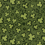 Shamrock leopard minky fabric, large scale detail
