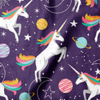 Celestial Unicorns galaxy print minky fabric, bolt