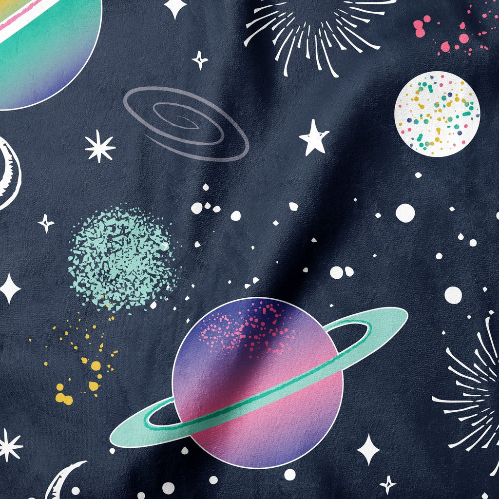 Astral Solar System space minky fabric, bolt