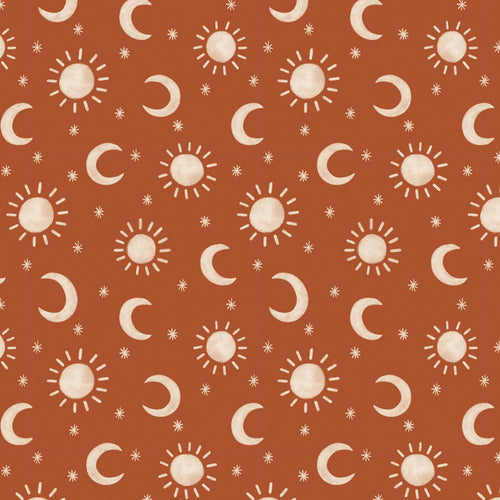 Clay Sky Southwestern printed minky fabric, full width swatch