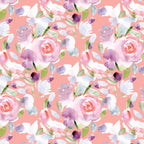 Life watercolor floral print minky fabric, folded yardage