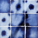 Indigo Shibori Tiles minky fabric, plush pile detail