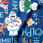 Rudolph character names minky fabric, folded yard showing 58-60 inch width