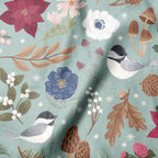 Winter Spirit holiday floral minky fabric, draped texture