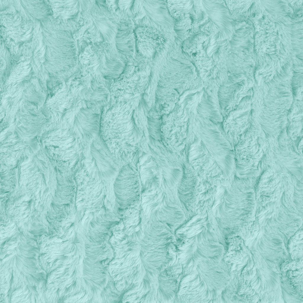 Bella snuggle minky fabric blues, folded drape