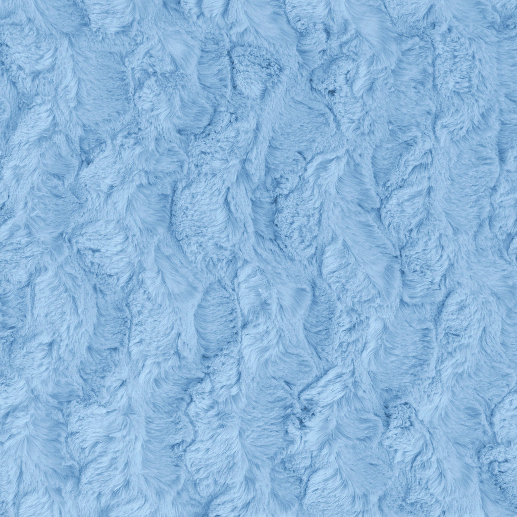 Bella snuggle minky fabric blues, close-up texture