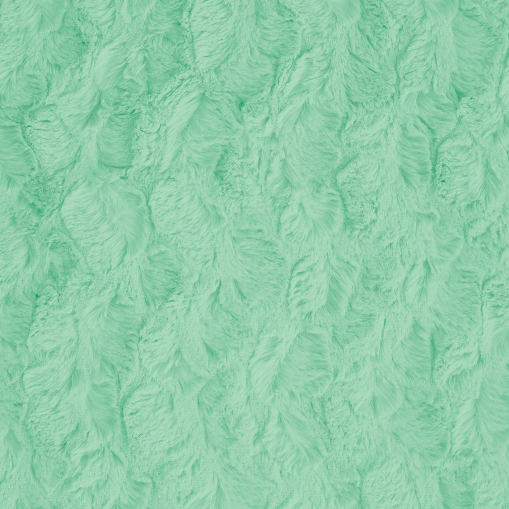 Bella snuggle minky fabric greens, forest detail