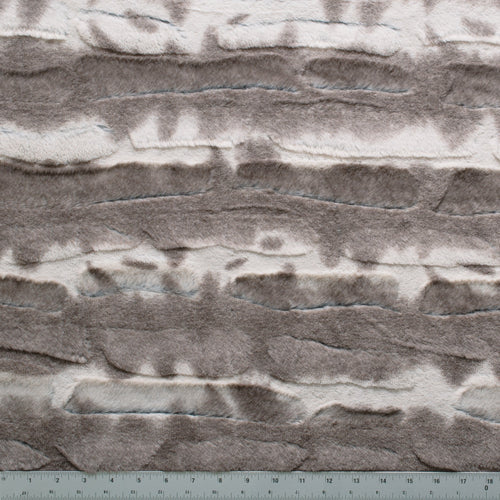 Charcoal Chinchilla snuggle minky fabric, embossed close-up