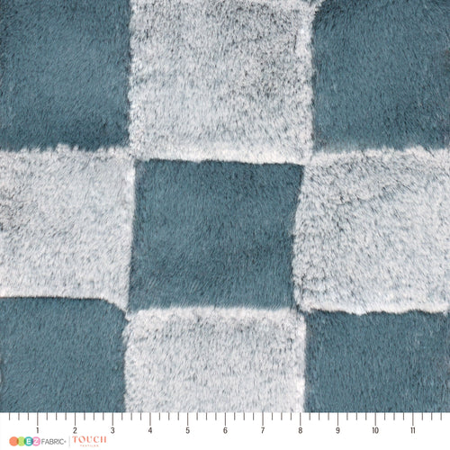 Checkers Snuggle Kodi and Frosted Kodi minky fabric, close-up