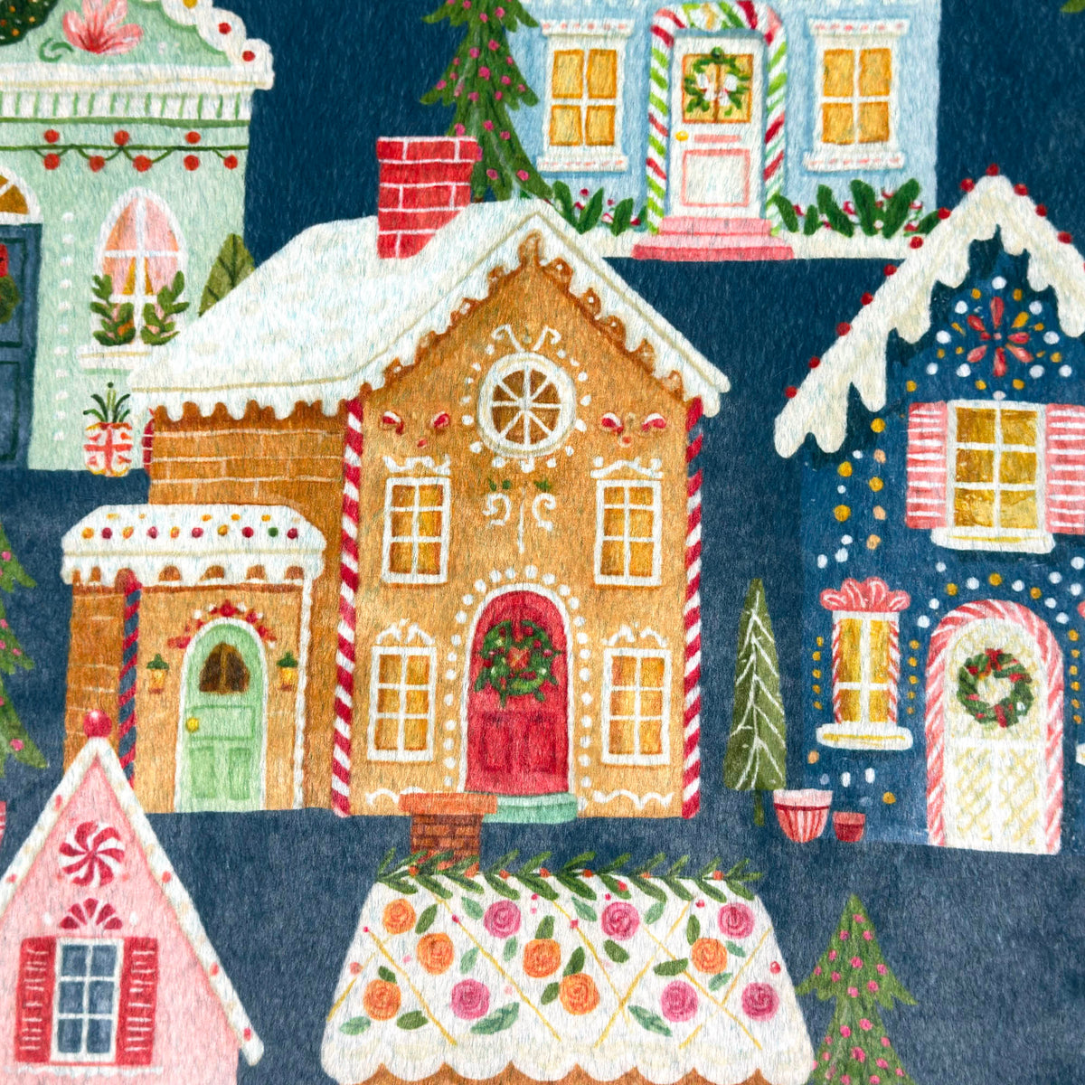 Christmas Houses - Deep Teal Frosty Snuggle