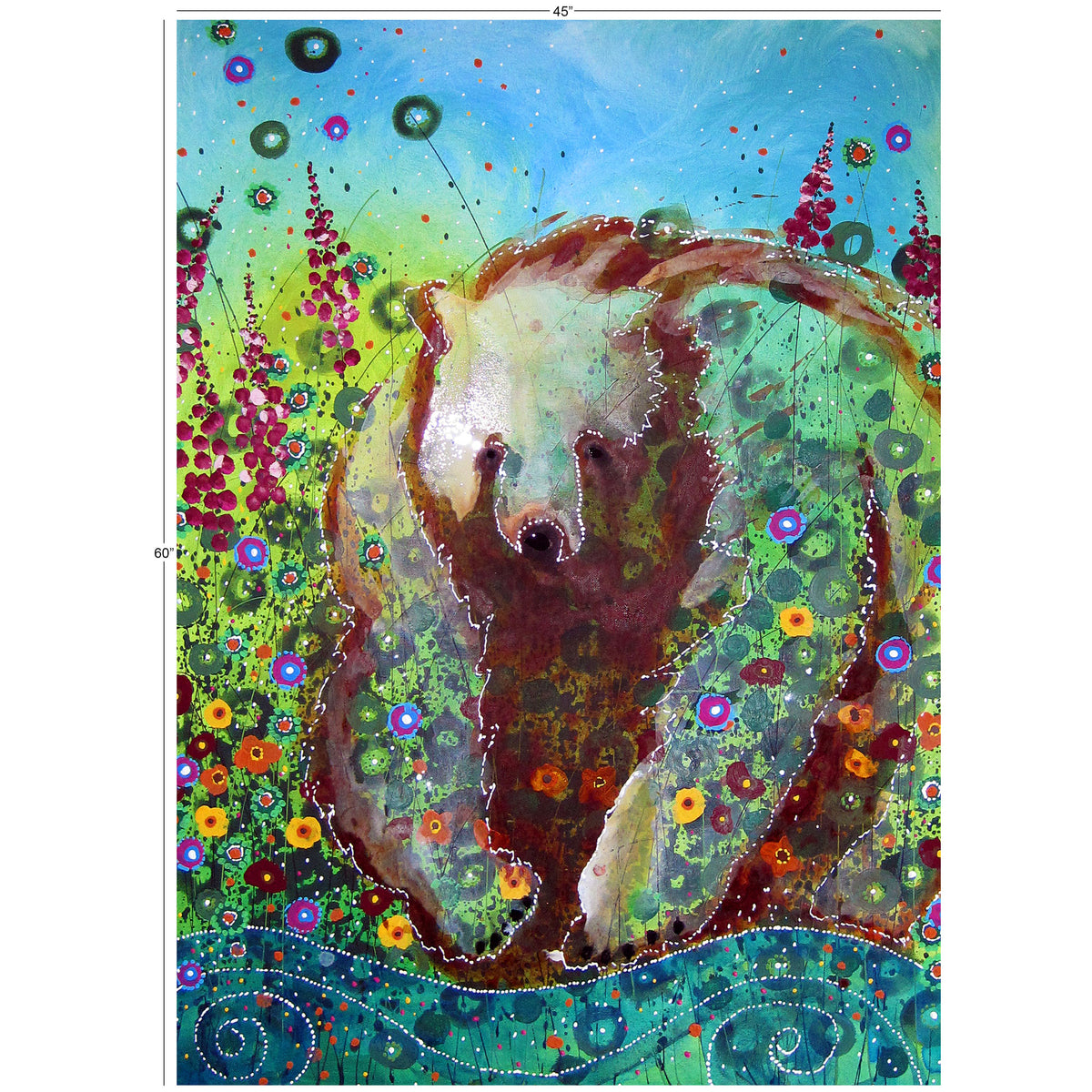Fireweed Bear Panel 45x60" | Dawn Gerety's Alaska