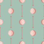 Crescent Diamonds bohemian printed minky fabric, sage colorway swatch