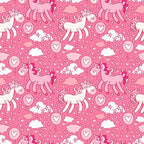Lovestruck Unicorns pink minky fabric, swatch