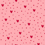 Hearts Speckle gnomes in love minky fabric, print swatch