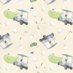 On The Golf Course sporty print minky fabric, folded yardage