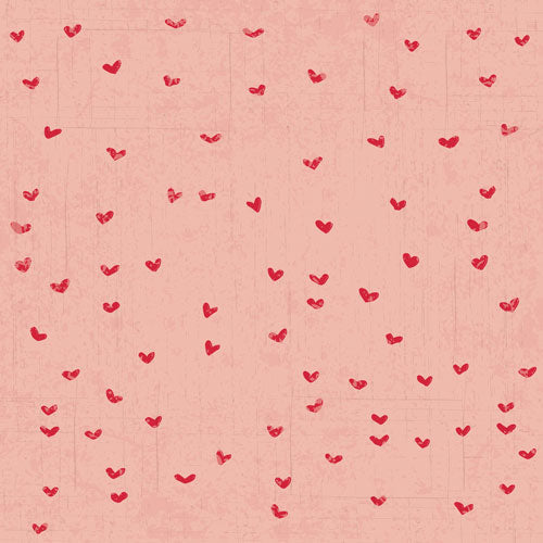 All My Heart minky fabric, close-up of heart print