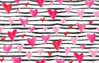 Love Frenzy minky fabric, painted hearts print, swatch