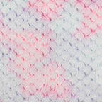 Frosted tie dye Modo Snuggle fabric, edge view