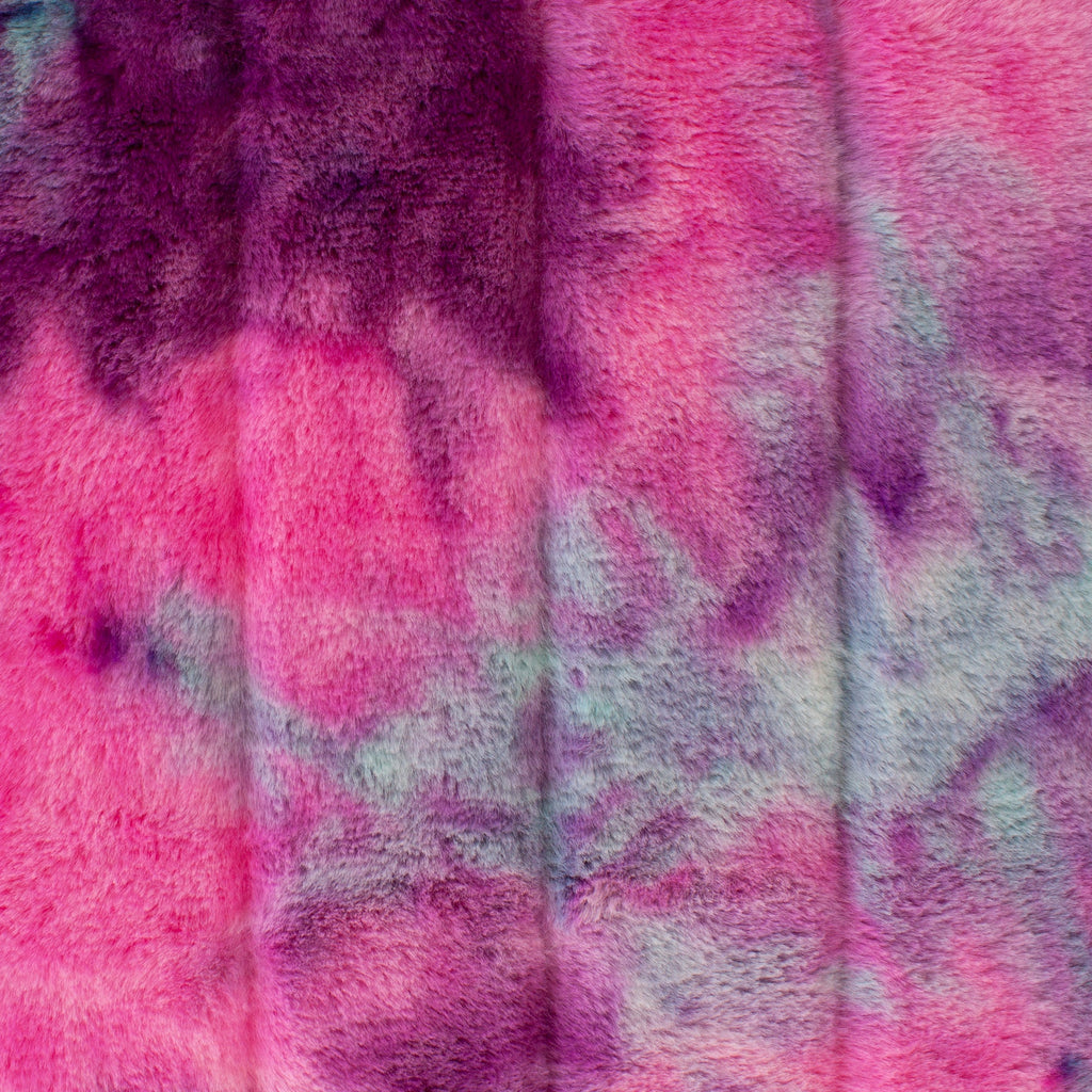 Koala Pop tie-dye snuggle minky fabric, plush pile texture
