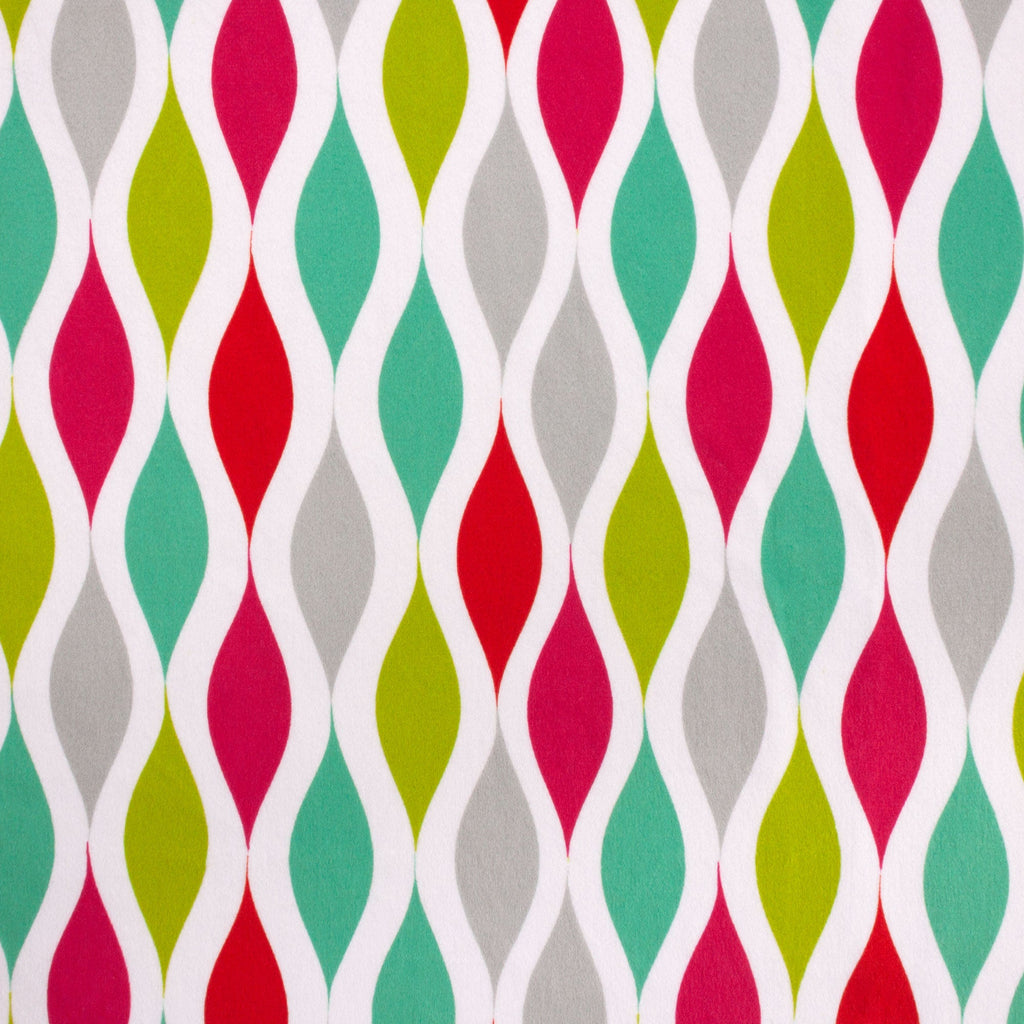 Groovy Goodness spring print minky fabric, angled view