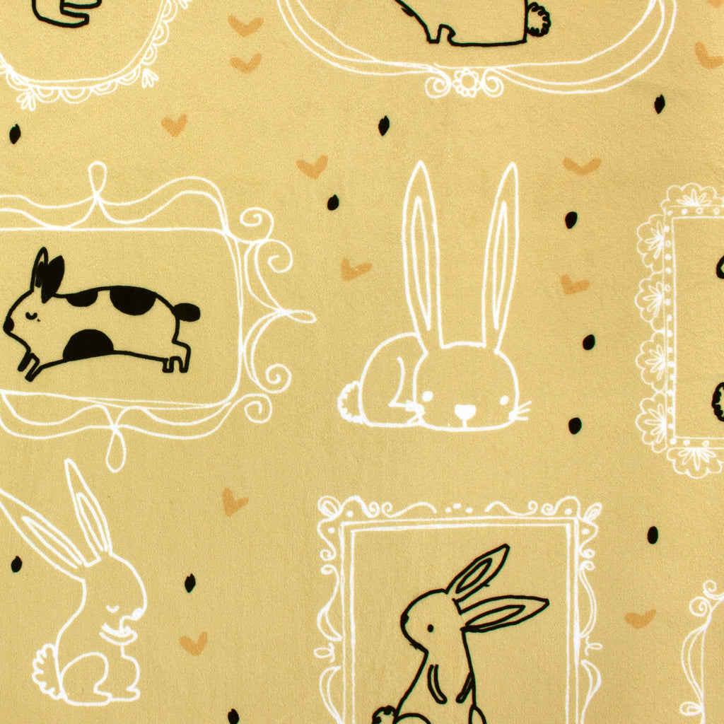 Hippity Hoppity Easter bunny minky fabric, bunny print detail